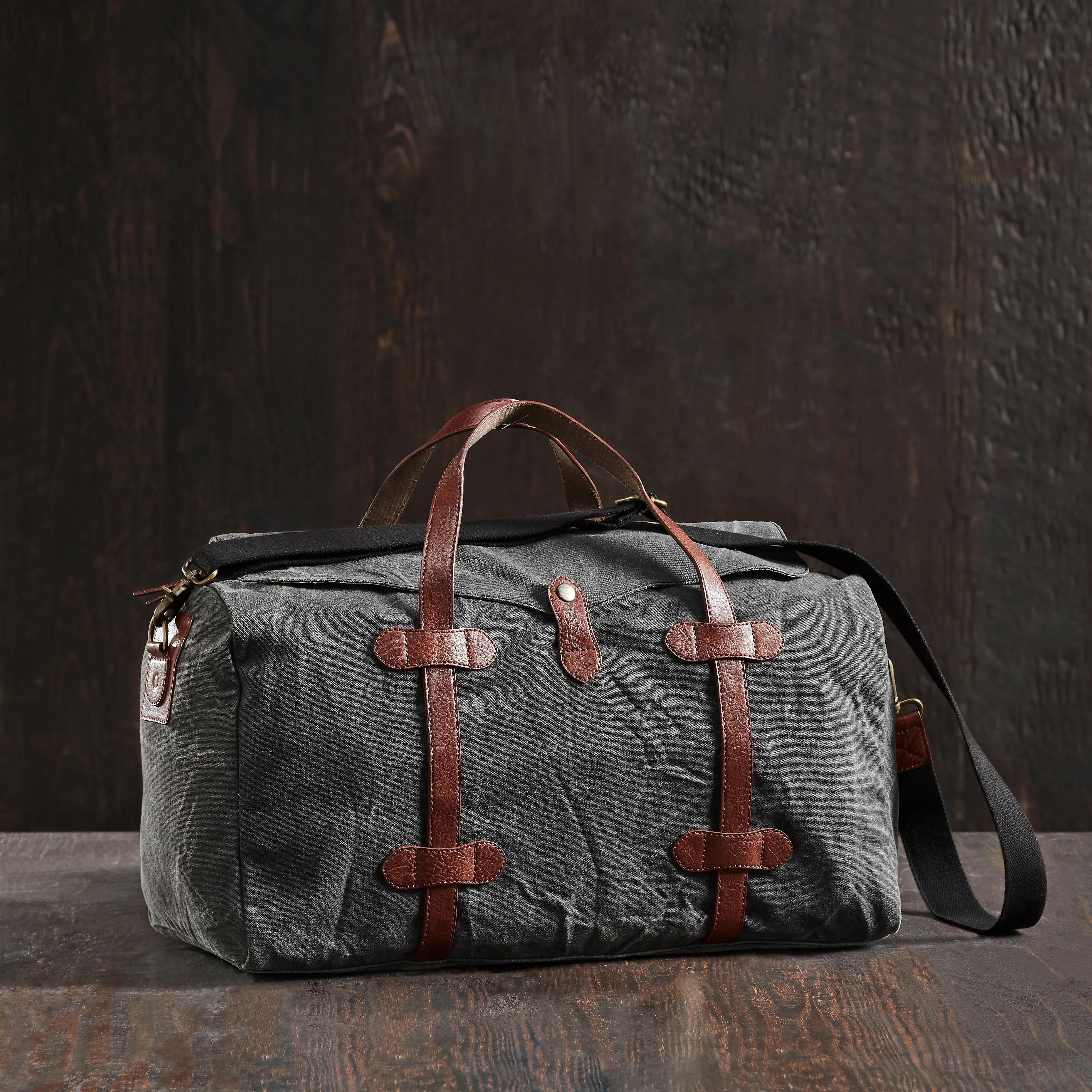 Mona B Upcycled Canvas Duffel Gym Travel and Sports Bag With Stylish Design for Men and Women: Flap