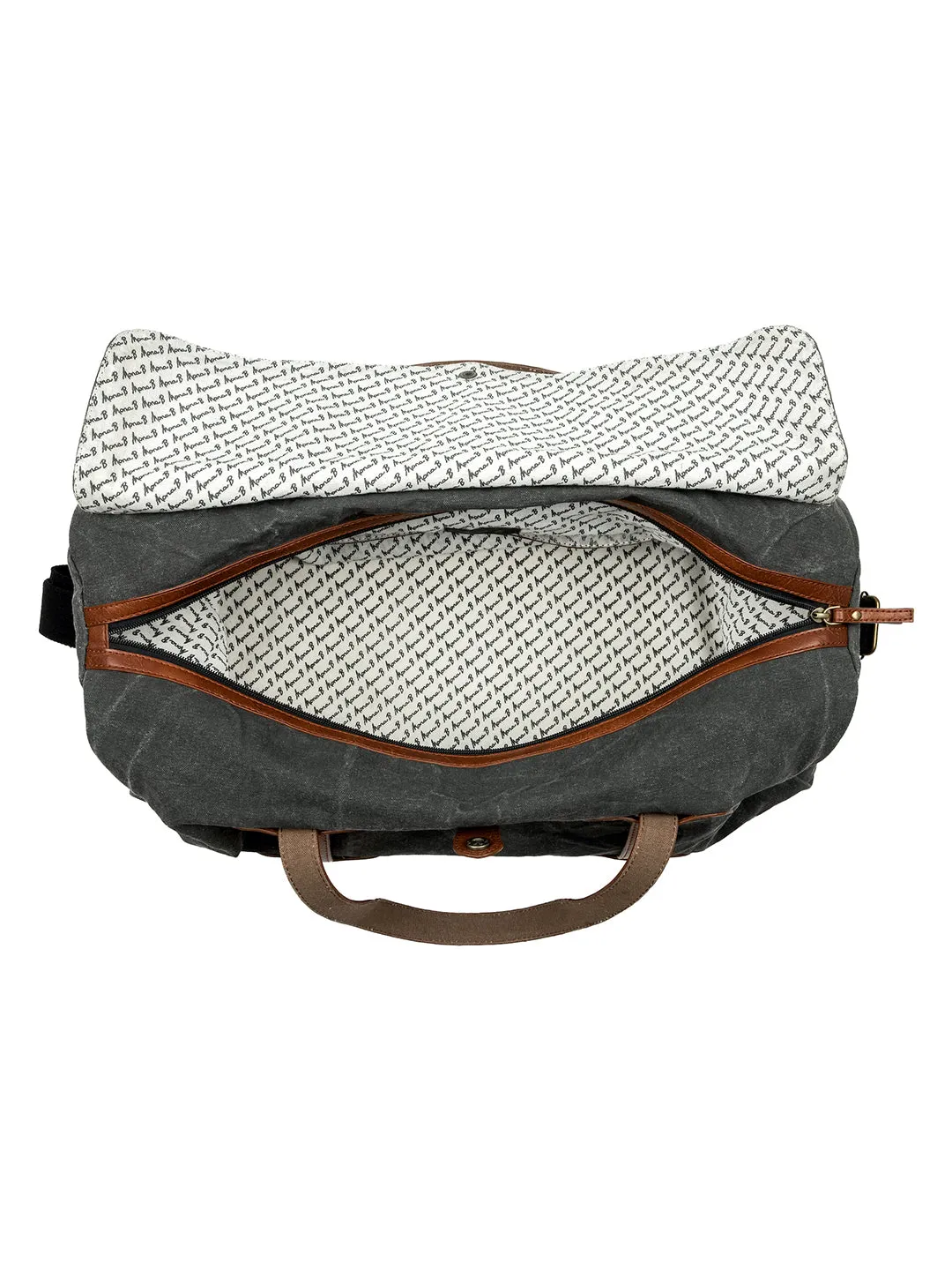 Mona B Upcycled Canvas Duffel Gym Travel and Sports Bag With Stylish Design for Men and Women: Flap