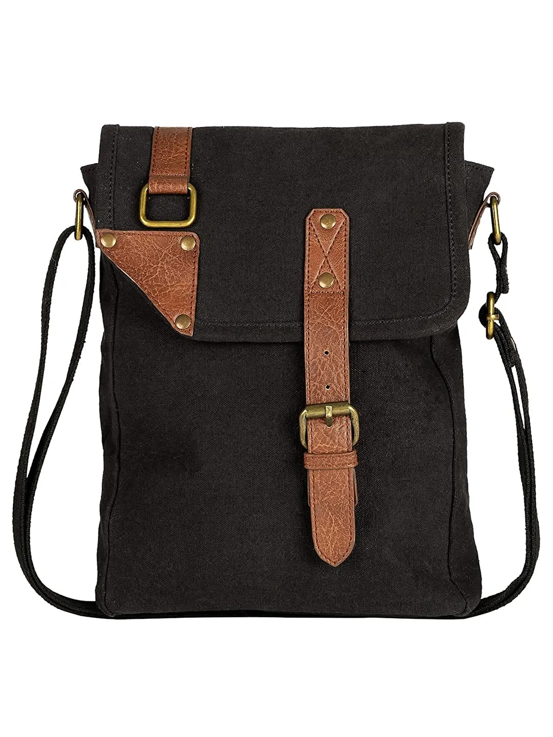 Mona B Upcycled Canvas Messenger Crossbody Bag with Stylish Design for Men and Women: Parker