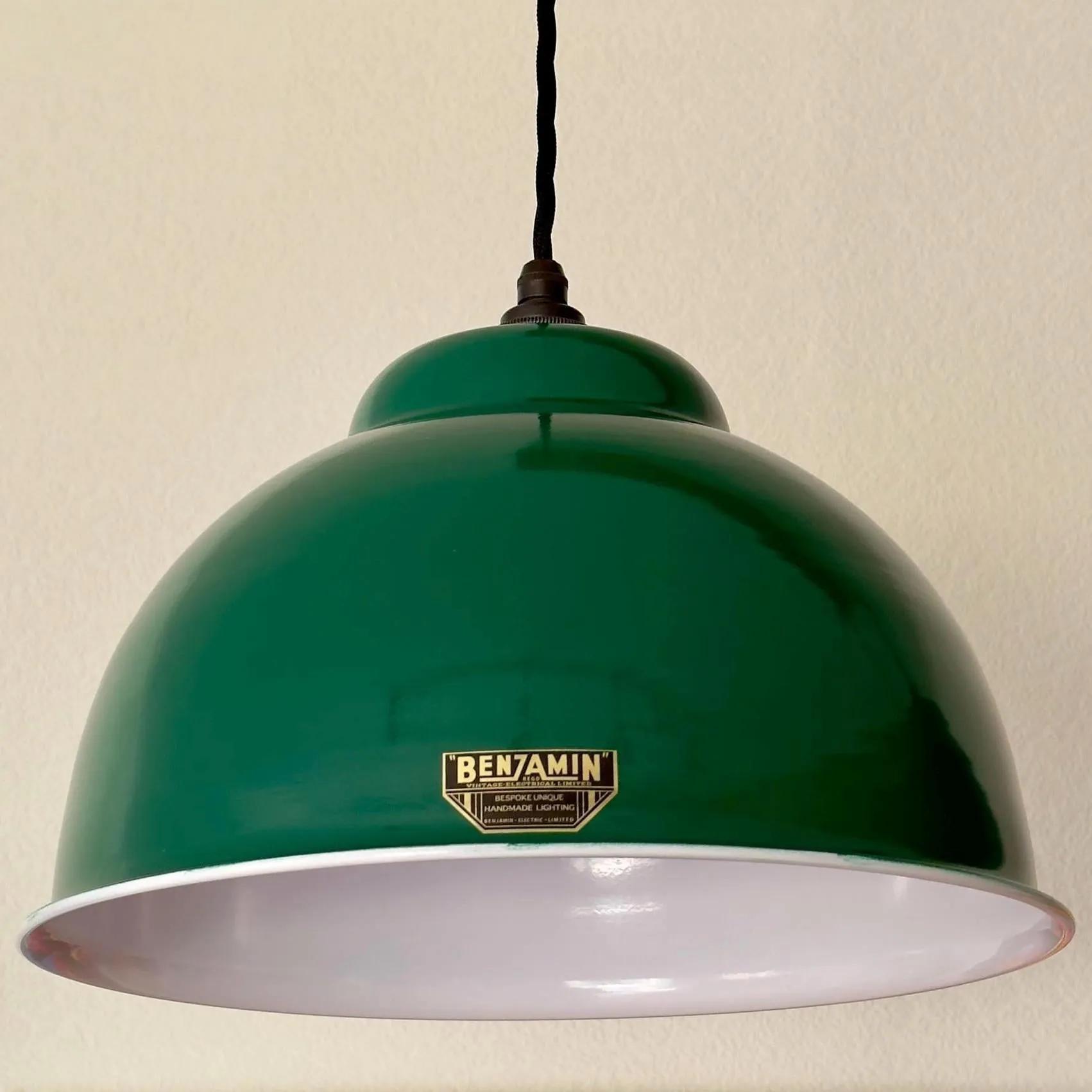 Morely XL ~ 3 x Racing Green Lampshade Pendant Set Wooden Track Light | Dining Room | Kitchen Table