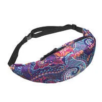 New 3D Colorful Waist Pack for Men Fanny Pack green leaves Style Bum Bag Women Money Belt Travelling Mobile Phone Bag