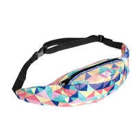 New 3D Colorful Waist Pack for Men Fanny Pack green leaves Style Bum Bag Women Money Belt Travelling Mobile Phone Bag