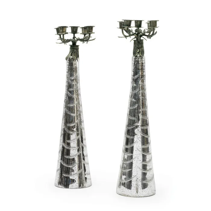 Pair of Glass Mercury Candelabras