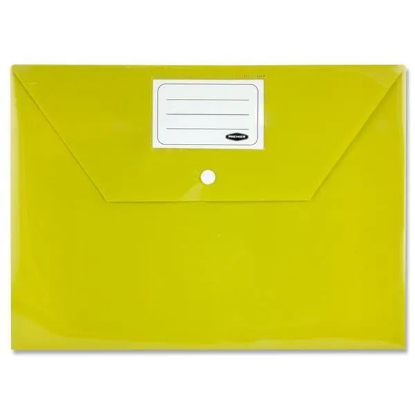 Premier Office Packet of 5 A4 Button Wallets - Bright