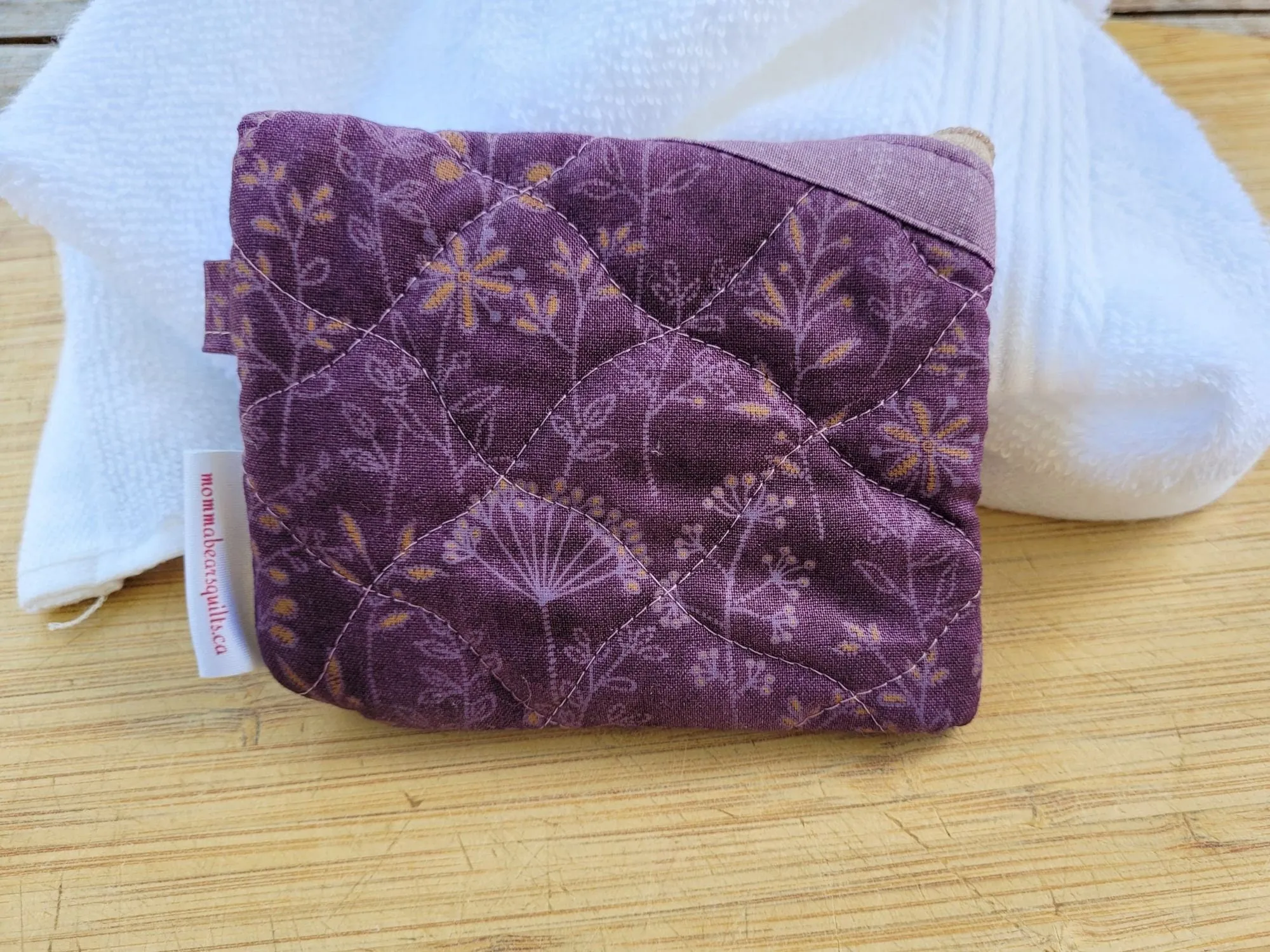 Quilted Zipper Pouch | Small Makeup Bag or Fabric Coin and Card Purse