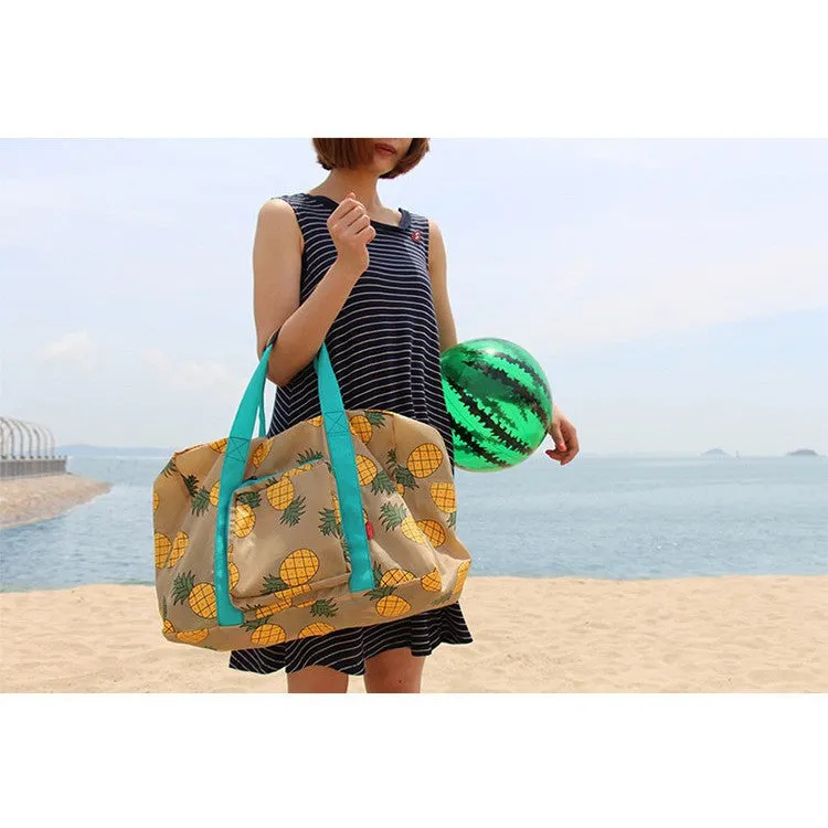 "Pineapples Or Cute Hearts" Beach Tote Bag