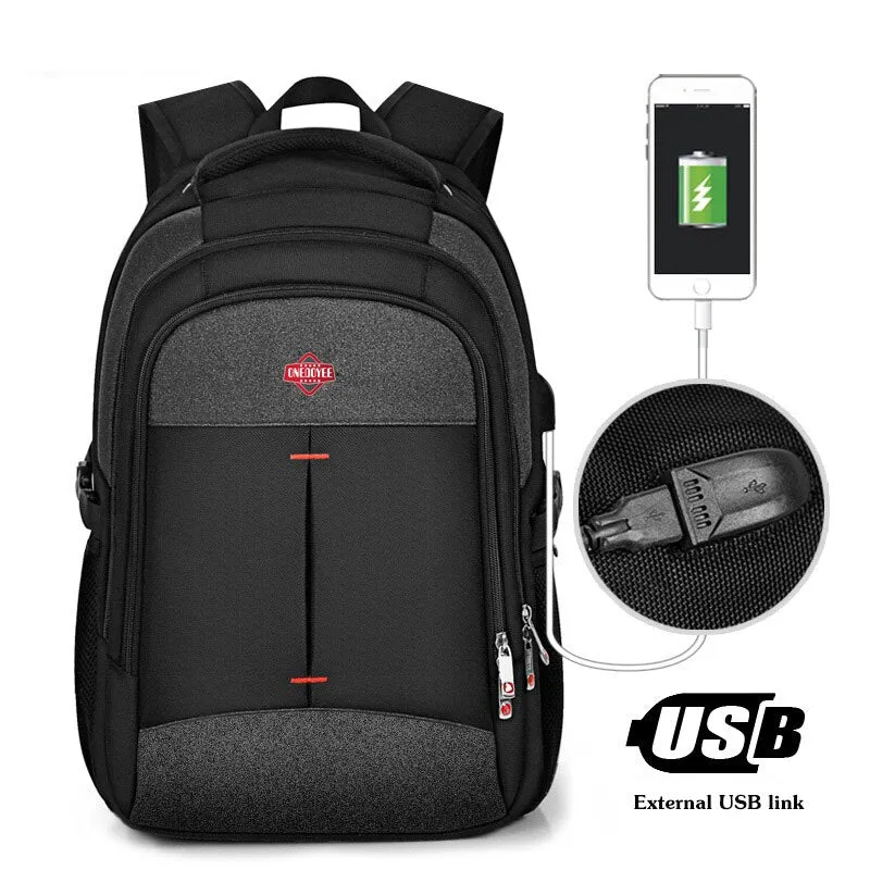 "Versatile and Stylish Business Backpack with USB Charging, Waterproof Design, and Multiple Compartments for Travel, Work, and School - Perfect for Men and Students"