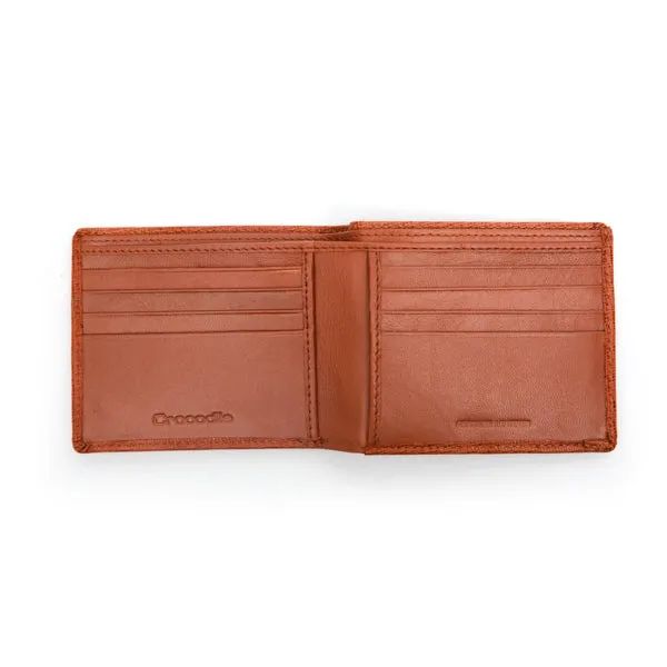 Refined Croc Texture Bifold-Brown