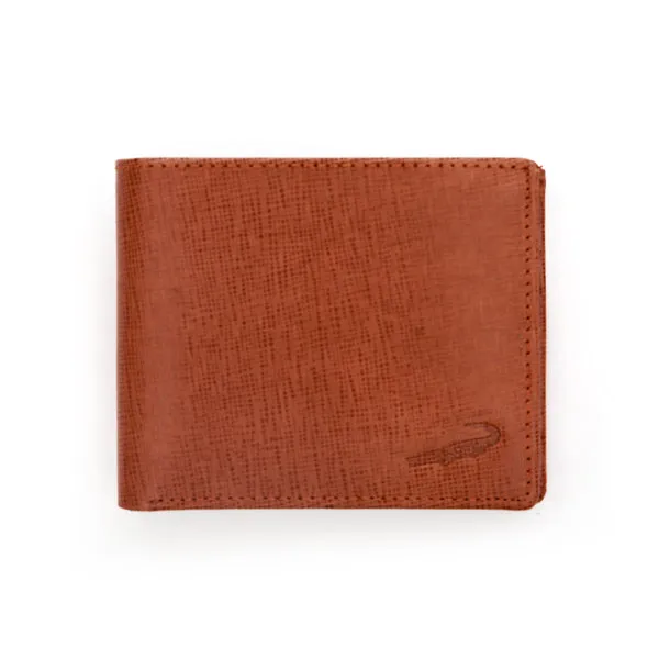 Refined Croc Texture Bifold-Brown