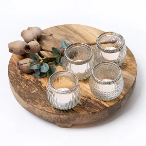 SET OF 4 VINTAGE BOHO TEA LIGHT CANDLE HOLDERS - 2" high