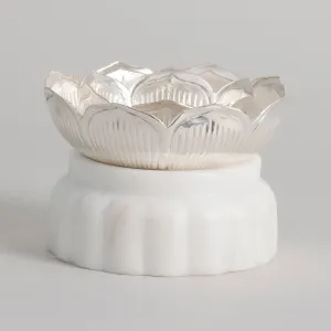 Silver & Marble Tea Light Holder | 10 cm