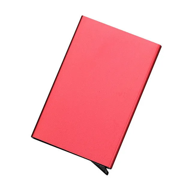 Slim Thin Business Card Case PU & Alloy Bank Credit Card Package credit card holder Card Box carteira feminino masculina