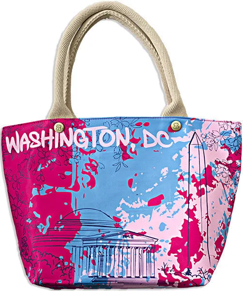 TBDC76 Robin Ruth Tote Bag - Splatter Pink/Blue Washington DC