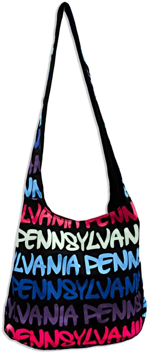 TBPA02 Robin Ruth Round Sling Bag -Black/Blue/Purple Pennsylvania