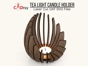 Tea Light Candle Holder DXF / SVG - Laser Cut, Cricut / Glowforge Compatible, CNC Pattern