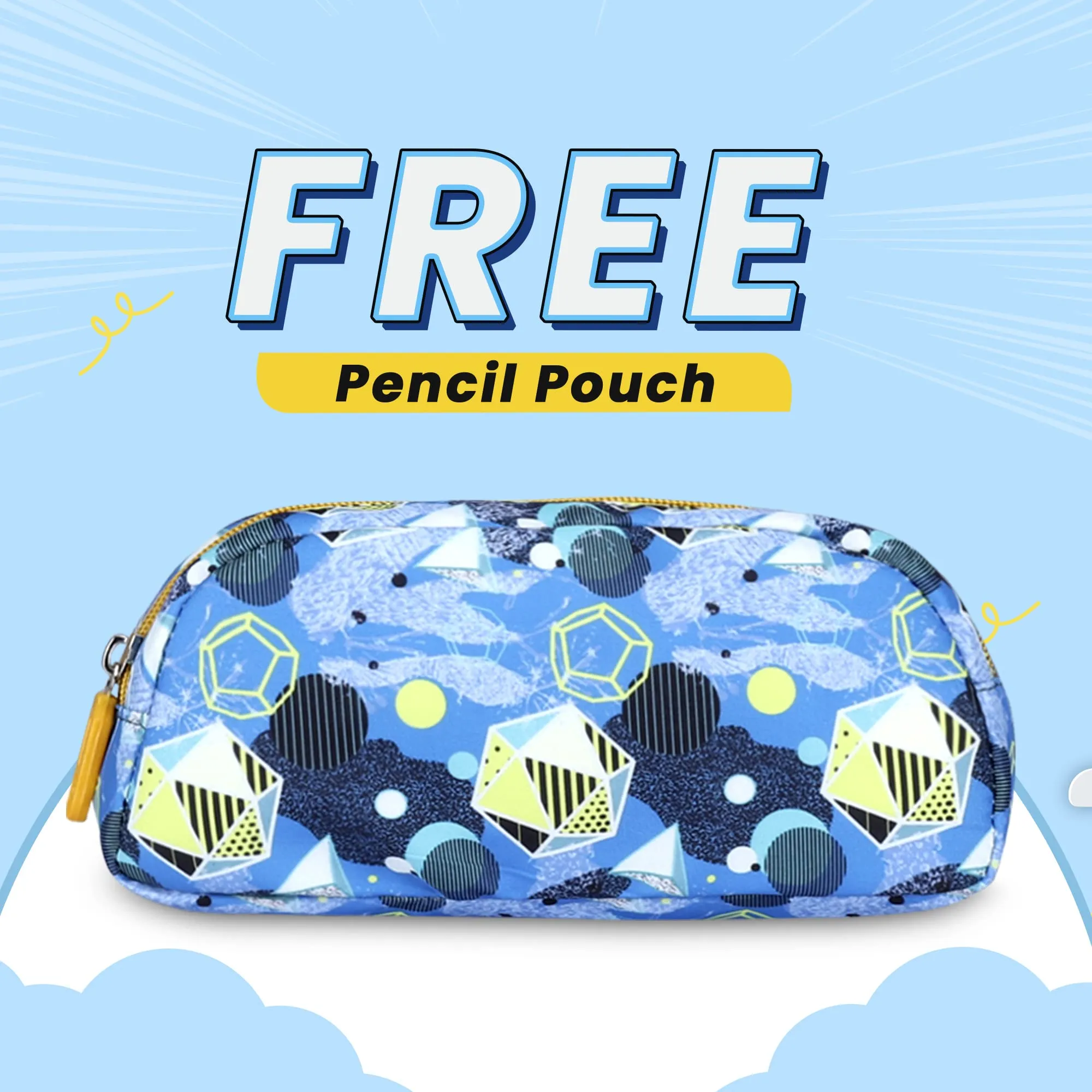 THE CLOWNFISH Scholastic Series Printed Polyester 30 L School Standard Backpack With Pencil/Staionery Pouch School Bag Daypack Picnic Bag For School Going Boys & Girls Age 8-10 Years (Light Blue)