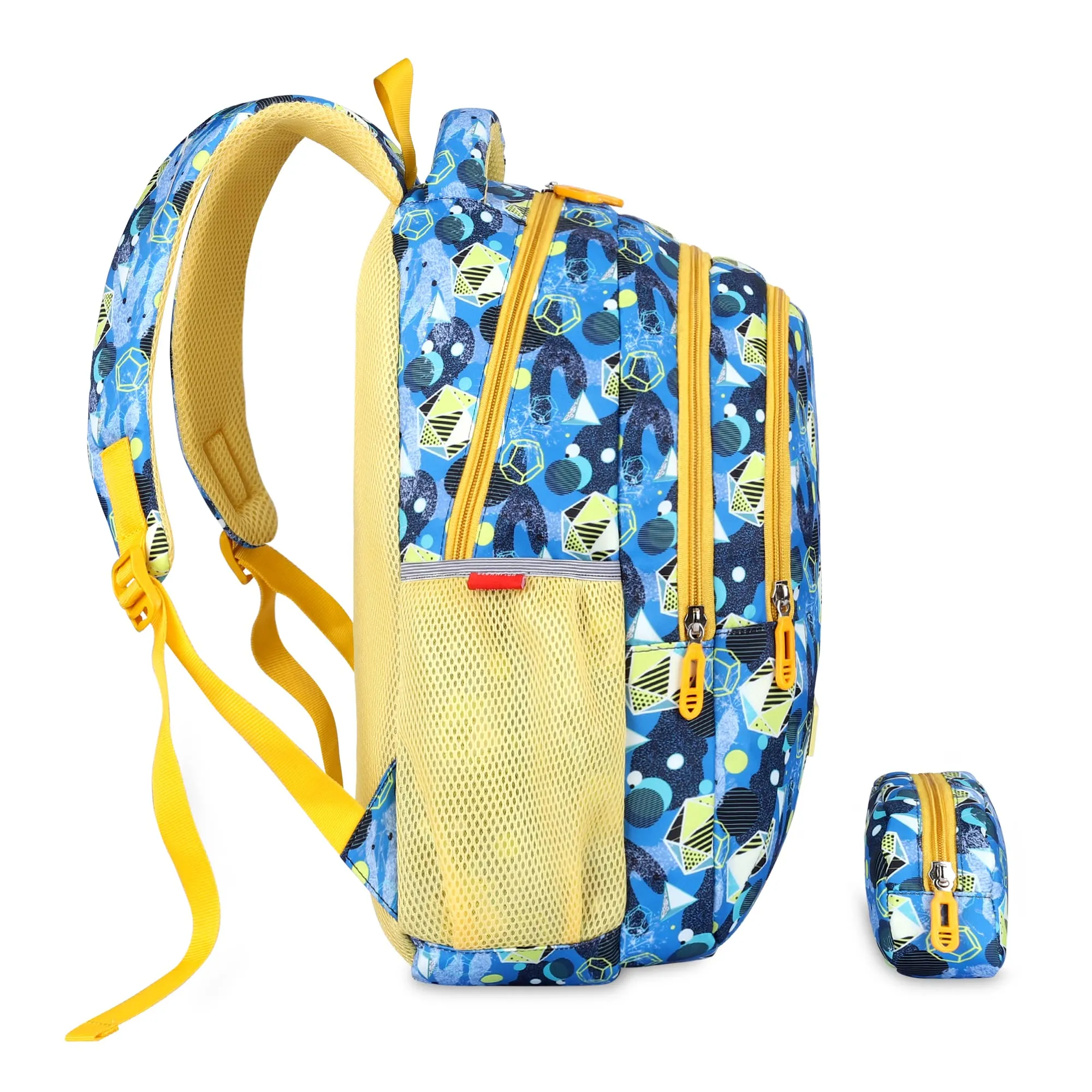 THE CLOWNFISH Scholastic Series Printed Polyester 30 L School Standard Backpack With Pencil/Staionery Pouch School Bag Daypack Picnic Bag For School Going Boys & Girls Age 8-10 Years (Light Blue)