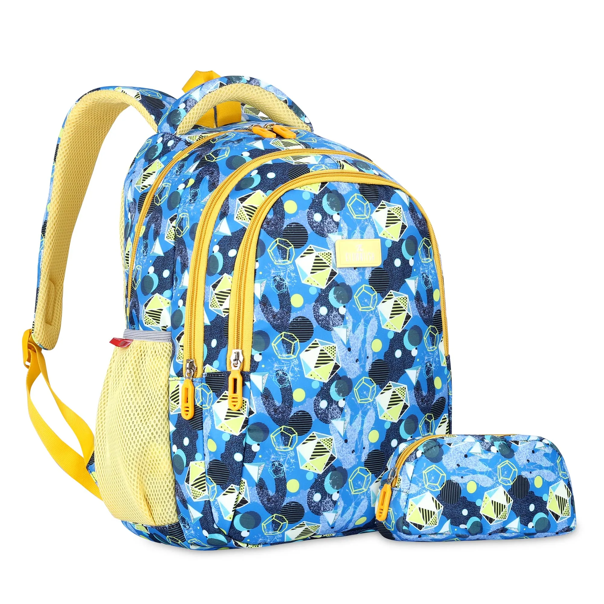 THE CLOWNFISH Scholastic Series Printed Polyester 30 L School Standard Backpack With Pencil/Staionery Pouch School Bag Daypack Picnic Bag For School Going Boys & Girls Age 8-10 Years (Light Blue)