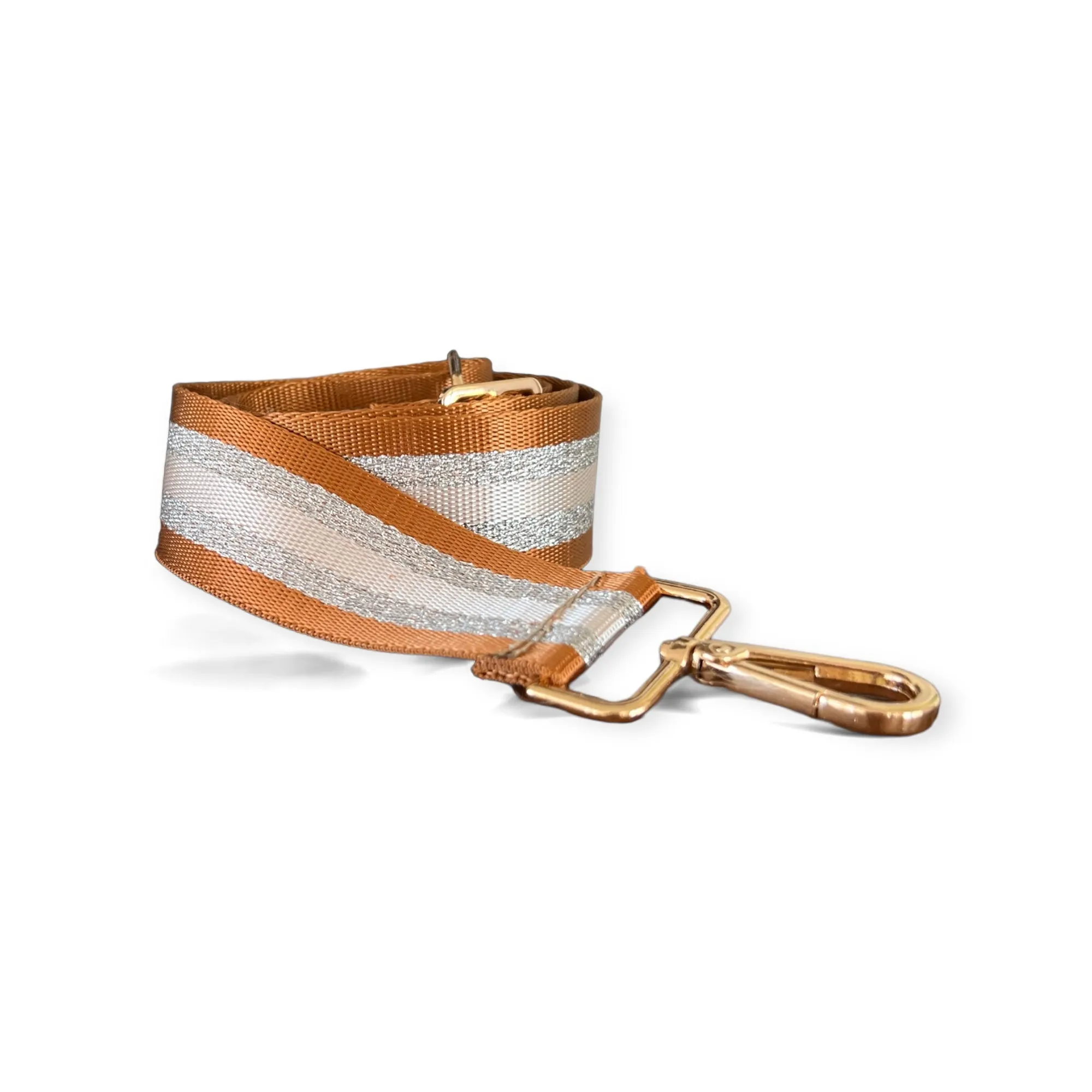 Webbing Shoulder Strap Copperdot Stripe-Gold Hardware