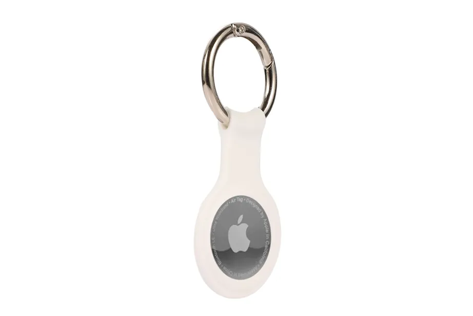 White AirTag Keychain