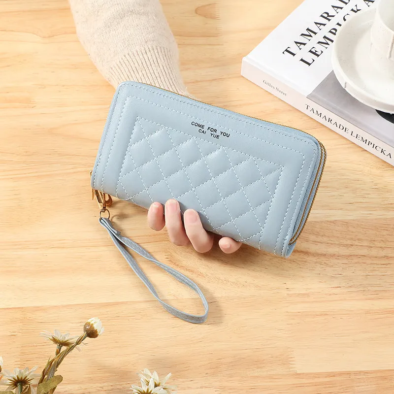 Women Wallets Long Double Zipper Coin Purses Female Brand Luxury Designer Clutch Phone Bag