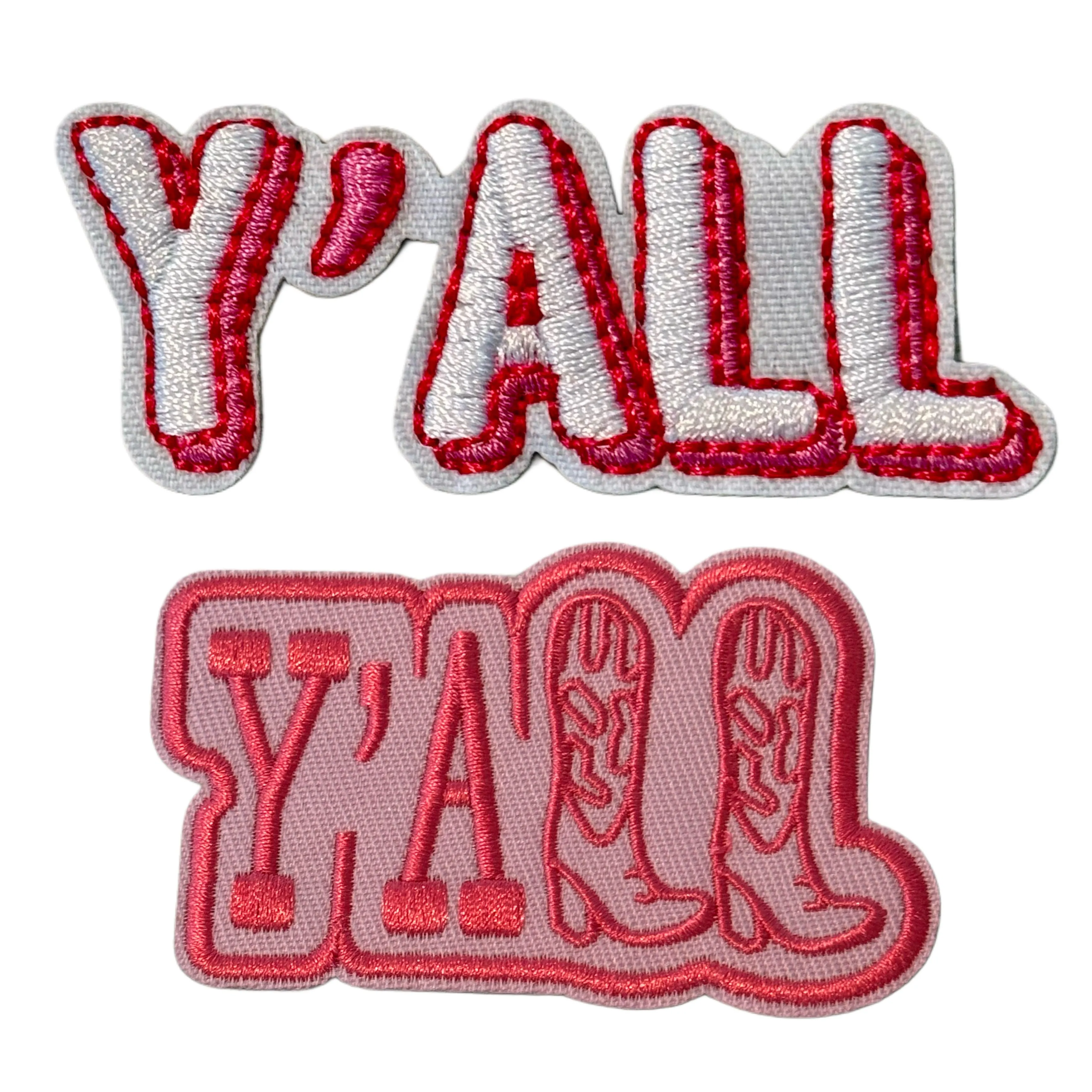 Y’all Iron On Patch in Pink